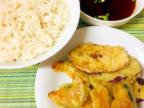 天ぷら盛り合わせ!そうめん